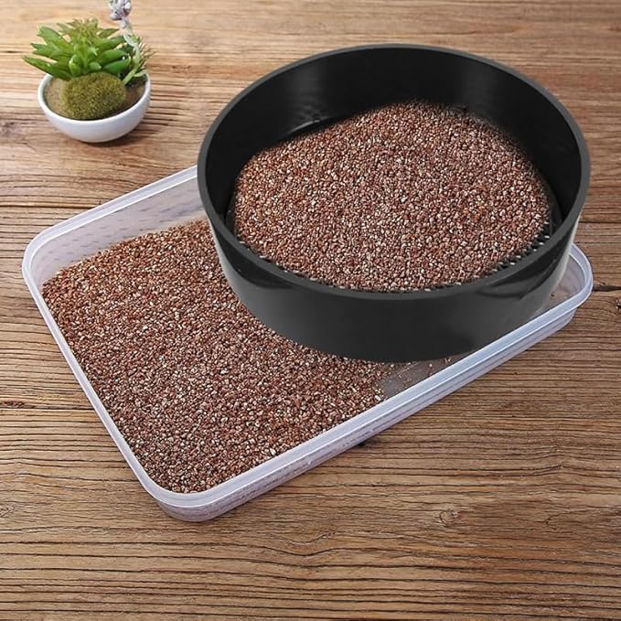 DOITOOL 2 Set Garden Sieve Soil Sifter, Round Plastic Sand Sieve, Soil Gardening Sifting Pan, Compost Sifter Rock Dirt for Small Gravel, Sand