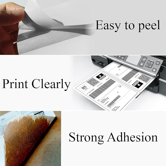 Sticker Paper, Full Sheet Shipping Labels 8.5 x 11, Self Adhesive Full Sheet Mailing Label for Laser and Inkjet Printers-100 Sheets,100 Labels