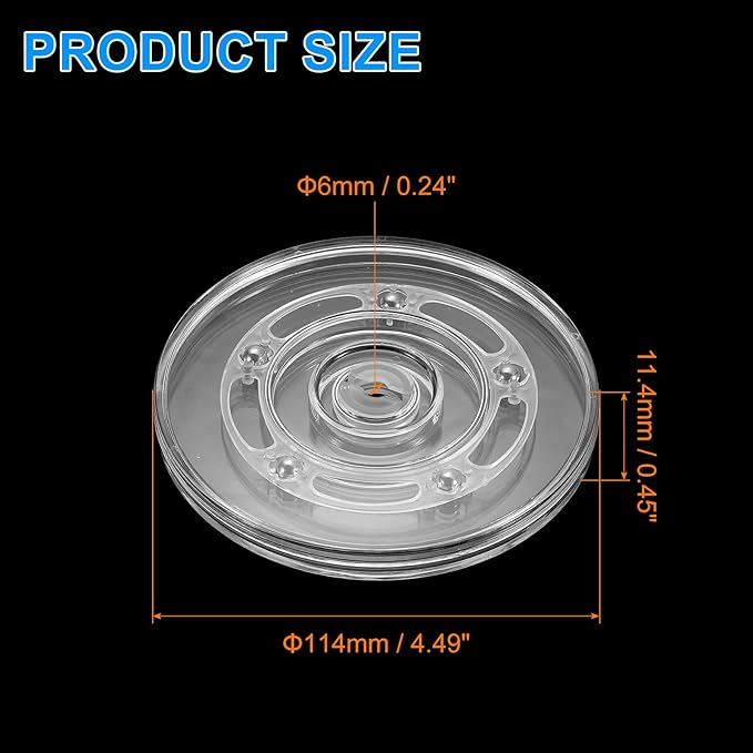 uxcell Acrylic Lazy Susan Turntable, 4.5 Inch Clear Turntable Organizer Ball Bearing 360 Degree Rotating Tray for Spice Rack Table Cake Kitchen Pantry Decorating Bathrooms