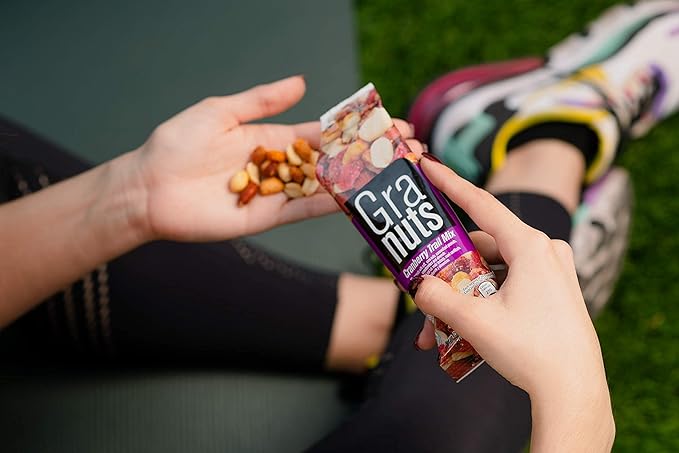 Granuts Cranberry Trail Mix | Caramelized Peanuts | Crunchy Corn Nuts + Almonds | Soft Cranberries | Salty + Sweet Flavors | On-the-Go Snack | 4 Packs of 1.76 Oz (48 Inner Packs)