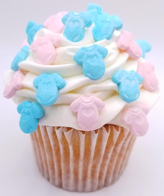 NCS Pink and Blue Baby One Piece Outfit Edible Candy Sprinkles, 8 ounces