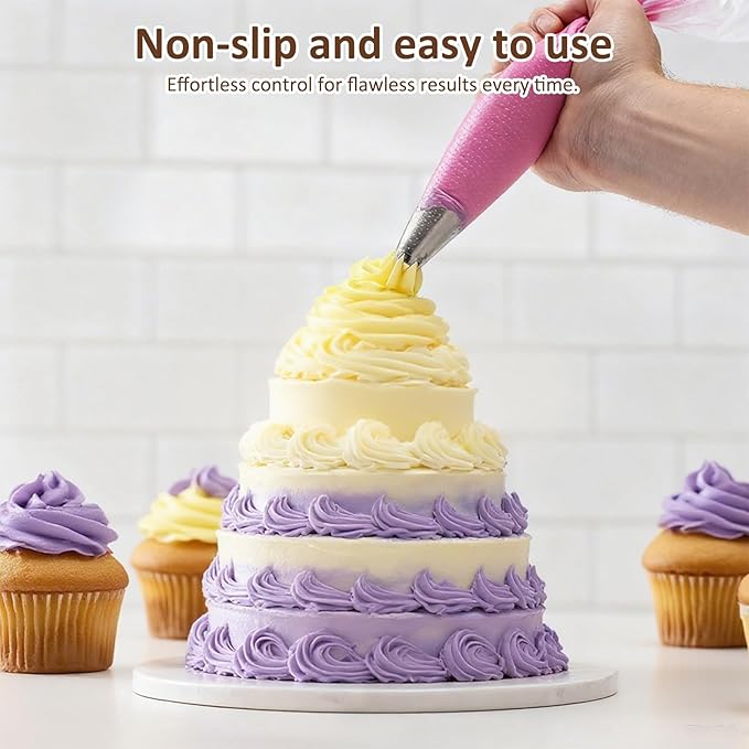 18 Inch Disposable Piping Bags,400pcs Large Piping Bags Non-Slip Pastry Bags,Thickened Plastic Icing Bags for Desserts, Cake, Breads and Cookies