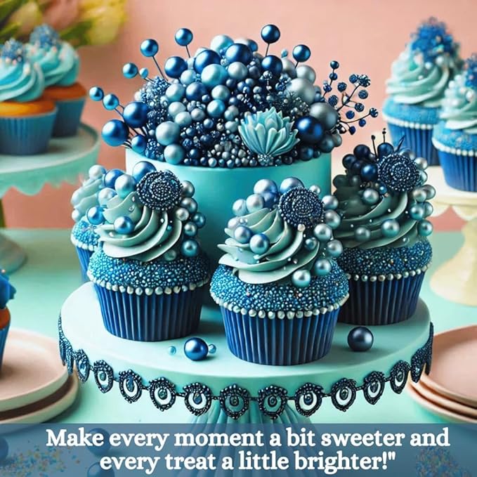Confect Love Shimmer Blue Pearl Disco Ball Sprinkles – Edible Decorative Candy Sprinkles for Cake, Cupcake & Dessert Decorating | Vegan, Gluten-Free, Soy-Free, Dairy-Free, Palm Oil-Free – 4.2 Oz
