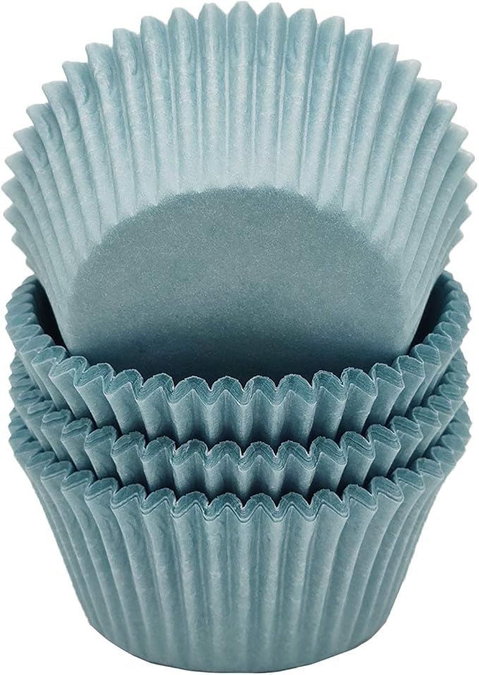 Premium Blue Greaseproof Cupcake Liners Muffin Paper Baking Cups Standard Sized, 100-Count