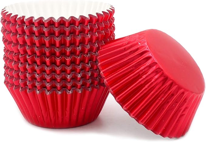 Standard Red Foil Cupcake Liners Muffin Baking Cups for Party and More, 200-Count