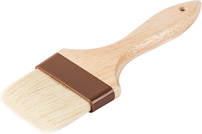 AME D'ESSENCE 4" Wide Boar Pastry Brush Wooden Handle Heat Resistant Bristle Basting Brush Baking Tool and Food Preparation