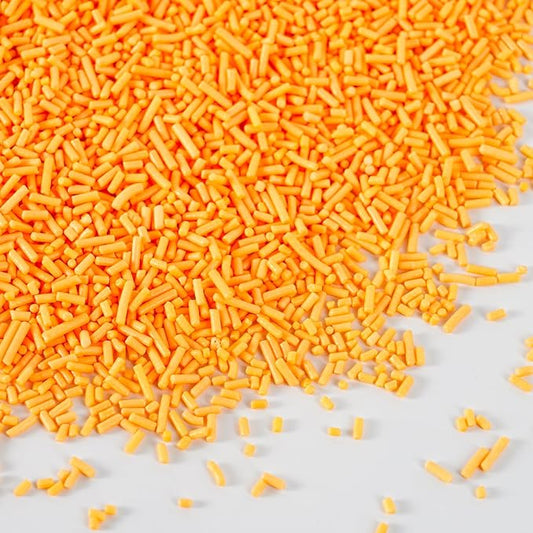 Orange Jimmies Sprinkles Dye Free - No Artificial Dyes Natural Orange Sugar for Baking, Cake Decorating, Cookie, Cupcake, Ice Cream Toppings & More, Holiday Treats Halloween Thanksgiving Autumn Supplies