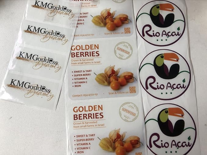 Custom Your Own Clear Stickers Personalized Transparent Logo Sticker – Customized Waterproof Labels with Any Text Name + Photo– Fade Resistant,Tear-Resistant– Roll Packed