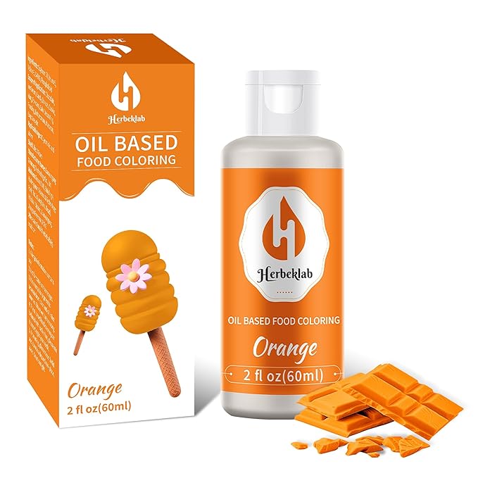 Orange Oil Based Food Coloring – 2 fl oz Professional Grade Concentrated Oil Food Dye for Melting Chocolate, Candy Melts, Cake Pops, Strawberries & Baking