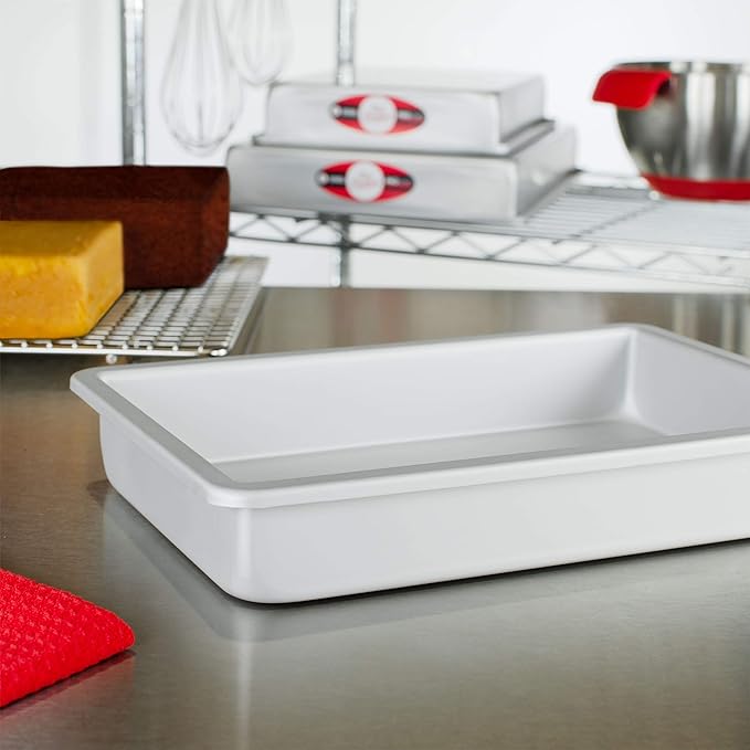 Fat Daddio's POB-7112 Sheet Cake Pan, 7 x 11 x 2 Inch, Silver (Pack of 3)