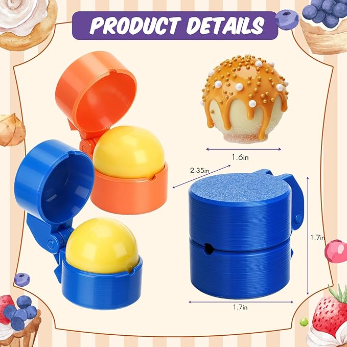 Large-sized 2 Pcs Round Cake Pop Mold Press Set, Circle Cake Pop Cutter and Pusher, Baking Tools Accessories for Home Baking, Birthday Parties, Wedding Desserts