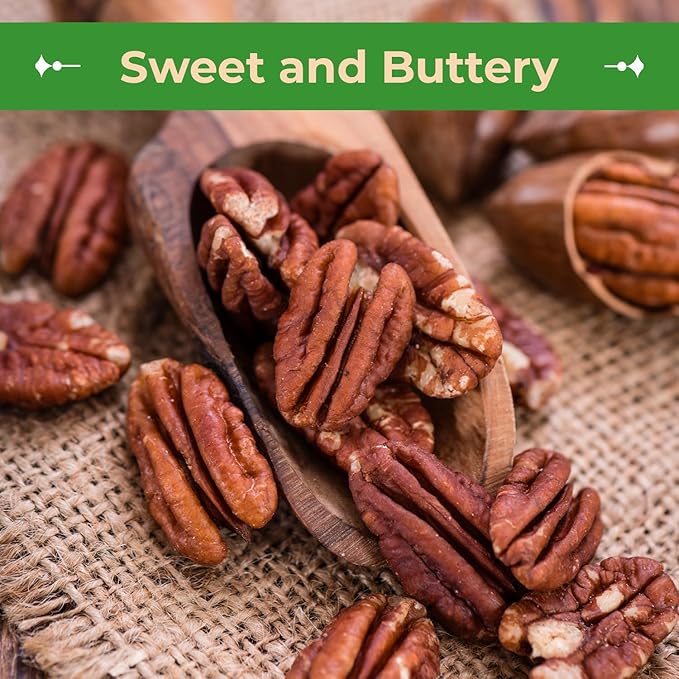 Sincerely Nuts - Raw Pecans (No Shell) | Two Lb. Bag | Shelled Whole Pecan | Delicious Healthy Snack Food | For Baking, Snacking and Dessert Treats | Gluten Free and Kosher | Fresh Resealable Bag