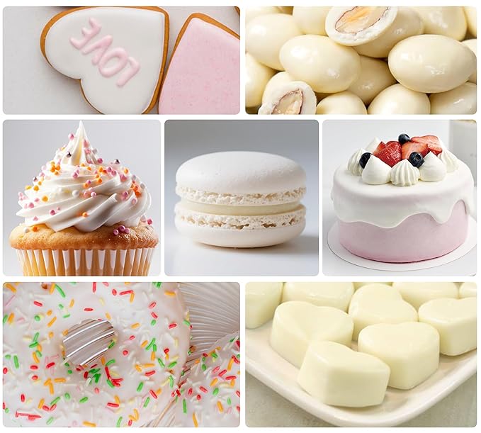 Oil Based Food Coloring Set, White Oil Based Food Coloring for Chocolate, Food Grade Food Color Dye for Candy Melts, Baking, Icing, Frosting and Cake Decorating, Flavorless Vibrant - 55g/Bottle
