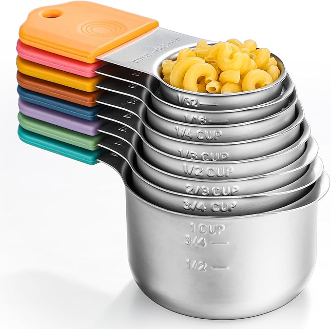 Magnetic Measuring Cups Set of 8 Stainless Steel Magnetic Measuring Cup Heavy Duty Measuring Cups for Dry and Liquid Ingredients