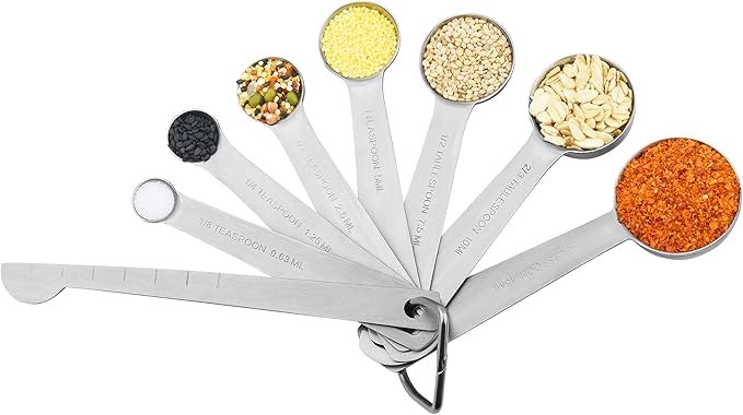 Smithcraft Measuring Cups and Spoons Set 15, Metric & US 18/8 Stainless Steel Measuring Cups and Spoons Set for Baking & Kitchen, 6 Measure Cups & 7 Spoons Leveler & Measure Equivalents for Dry&Liquid