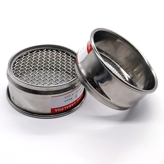 LABALPHA 18 Mesh Lab Sieves, Test Sieve #18 Mesh, 4'' Diameter, 304 Stainless Steel Wire Cloth (1mm)