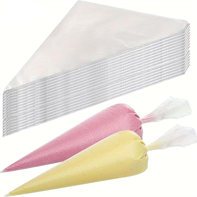 100pcs Plastic Disposable Pastry Piping Bags Chocolate Piping Buttercream Cookie Piping Bags Piping Bags (7.88x12.2x14.37IN)
