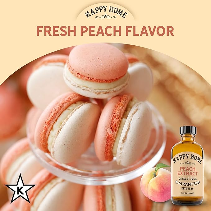 Happy Home Premium Natural Peach Flavor - Certified Kosher, 4 oz.