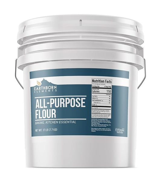 Earthborn Elements All-Purpose Flour, 3.5 Gallon Bucket, Bulk Size, Kitchen Essential, Baking & Cooking