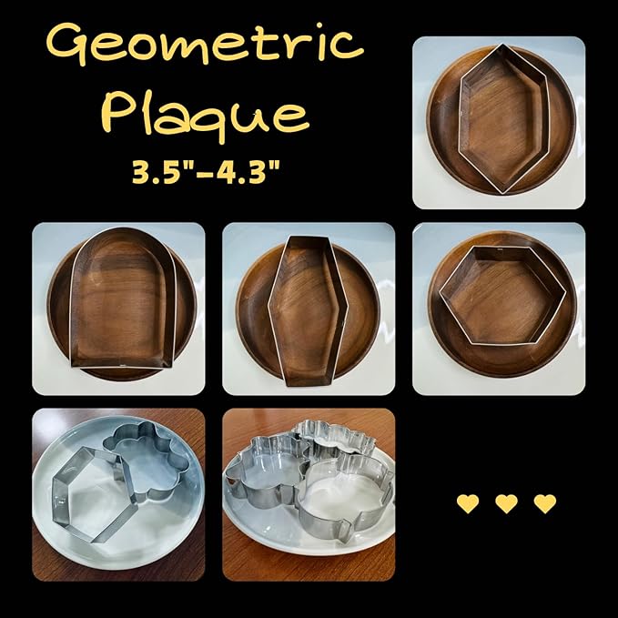 Large Plaque Cookie Cutter Set-10 Piece-4.0 Inch-Diswasher Safe-Frame Cookie Cutter Shape for Baking