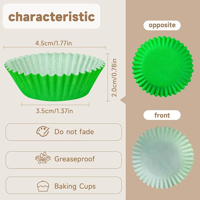 Mini Cupcake Liners Muffin Wrappers Rainbow Bright Baking Cups Paper, 400 Pack
