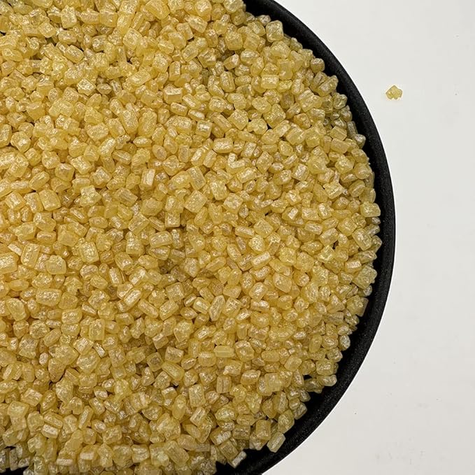 NIPEOR Golden Sugar Sprinkles – 4.6oz (130g) Edible Metallic Crystals for Cake & Cupcake Decorating, Christmas & Holiday Baking, Cookie Candy Sprinkles for Desserts & Ice Cream Toppings (Sugar Crystals - Golden)
