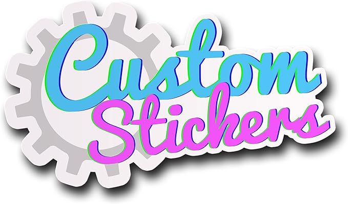CustomBrandWare Custom Vinyl Die-Cut Stickers - Upload Your Own Personalized Logo/Image- Custom Sticker Decals - 50 Pack