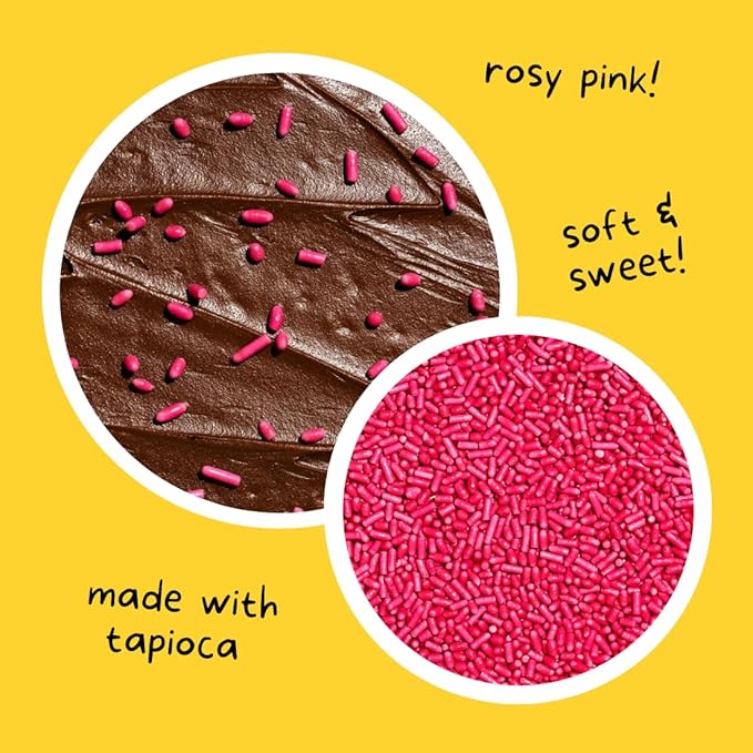 Supernatural Rosy Pink Softies Sprinkles, Dye-Free, Made in USA, Soy Free, Gluten Free, Vegan, 16oz