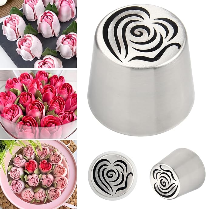 Extra Large Russian Piping Tips for Marshmallows Stainless Steel Flower Frosting Nozzles many styles Cake Decorating Baking tool for Buttercream, Cupcakes Cookies(SL87)