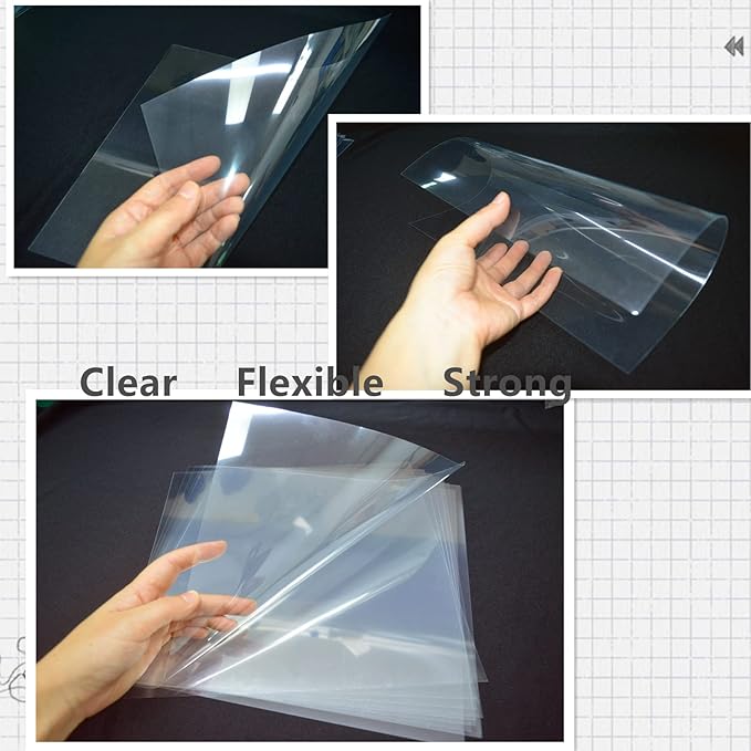 BANLTRE 10 Pieces 10 mil Transparency Blank Template Material Stencils Mylar for Cutting Paper Clear Sheet 12 × 12 inch (10-10 mil)