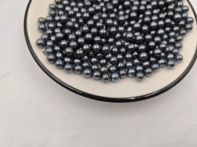 Edible Black Pearl Sugar Sprinkles 3.53 oz, 7mm Candy Pearls Ideal for Baking,Cake and Cupcake Toppers,Cookie Decoration,Ice Cream Topping,Wedding Shower Valentines Halloween Christmas