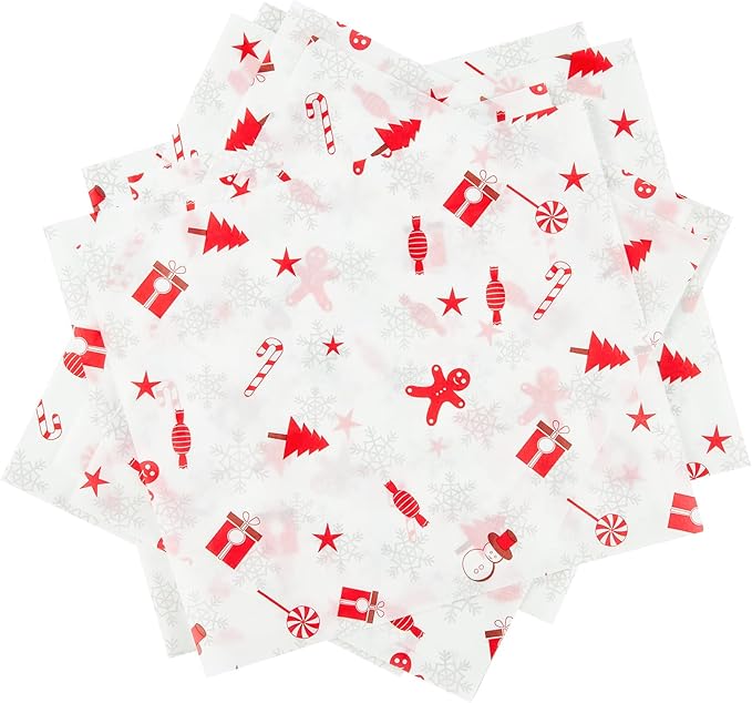 Zezzxu 100 Sheets Wax Paper for Food, Parchment Paper for Cookie Box Deli Wrapping Grease Resistant Basket Liners (9.8 x 8.5 Inches)