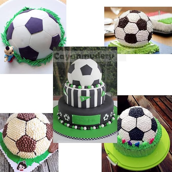 8 inches Football Cake Pan, Soccer Cake Pan, DIY 3D Birthday Pan, Aluminum Ball Cake Molds Nonstick Baking Tool