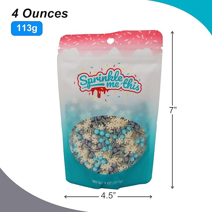 Fancy Christmas Sprinkle Blends - Holiday Sprinkles For Cookie Decorating, Cake Decorating, Baking, Or Hot Chocolate - Christmas Sprinkles Bulk - Christmas Sprinkles For Cookies (Wintertime Magic)