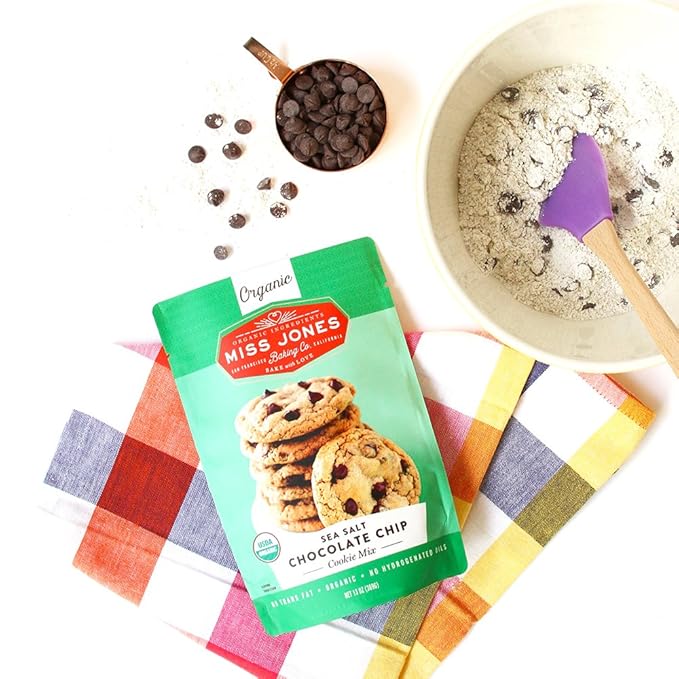 Miss Jones Baking Organic Cookie Mix, Non-GMO, Vegan-Friendly, Packed with Morsels: Chocolate Chip (Pack of 3)