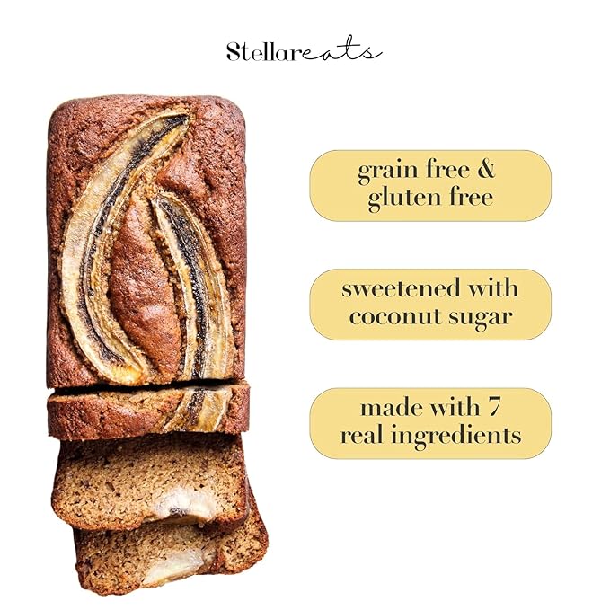 Stellar Eats Grain-Free Banana Bread & Muffin Baking Mix | Gluten-Free, Dairy-Free, Plant-Based, Paleo-Friendly, Naturally Sweet with Coconut Sugar | Almond Flour-Based | 2 Pack
