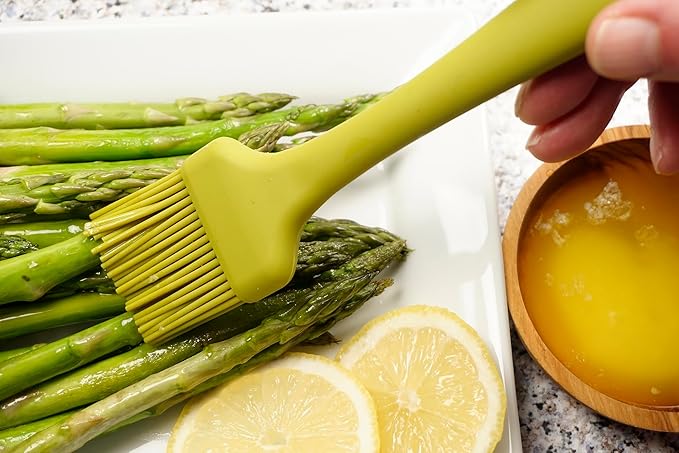 RSVP International Silicone Basting Brush, Green, 8.75" | Gently Spreads Butter, Sauces, Marinades, & More | Dishwasher Safe & Heat Resistant | BBQ Grill, Baking, Preparing Meats