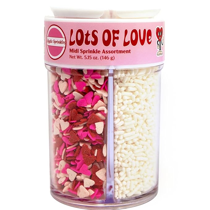 Mystic Sprinkles 4 Cell Sprinkle Assortments (Lot's of Love, Midi)