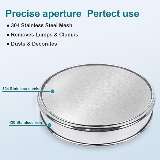 304 Stainless Steel Lab Sieve Screen Mesh, 600 Mesh(0.025mm) Aperture Test Sieve, 12Inch(30cm) Diameter Economy Standard Analysis Sample Test Sieves for Industrial Laboratory Homes