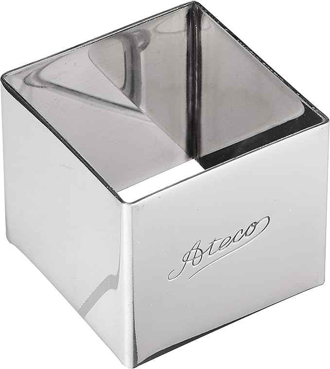 Ateco Square Stainless Steel Form, 2 by 1.75-Inches High