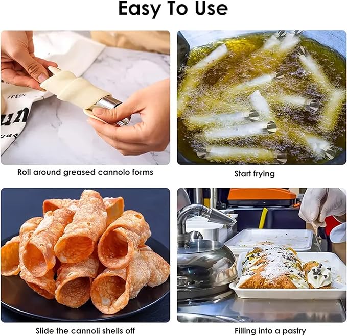 21pcs Cannoli Forms Canoli Tube Set, Cannoli Tubes Molds, Non-stick Stainless Steel 12pcs Tubular Shaped Baking Molds for Danish Pastry Lady Lock Form, Cream Roll, Croissant