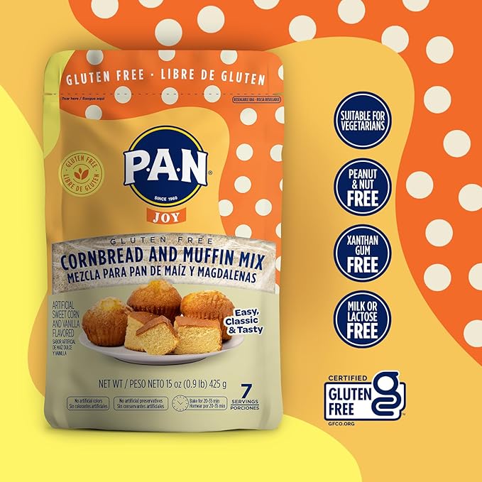 P.A.N Cornbread and Muffin Mix – Gluten Free Baking Mix 0.9 lb. (6 Pack)