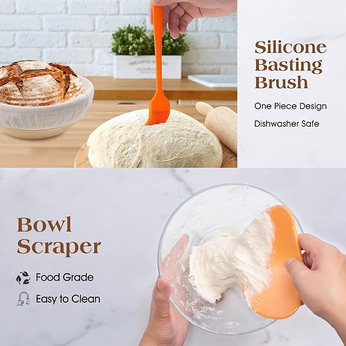 36 PCS Sourdough Starter Kit, Sour Dough Starter Kits, Bread Making Kit, Sourdough Bread Baking Supplies, Bread Proofing Baskets with Starter Jar, Gifts for Bakers Women Wife Mom