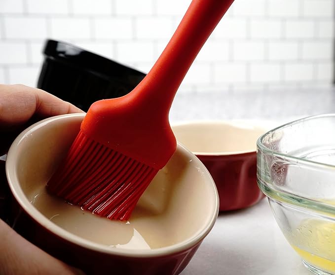 RSVP International Silicone Basting Brush, Red, 8.75" | Gently Spreads Butter, Sauces, Marinades, & More | Dishwasher Safe & Heat Resistant | BBQ Grill, Baking, Preparing Meats