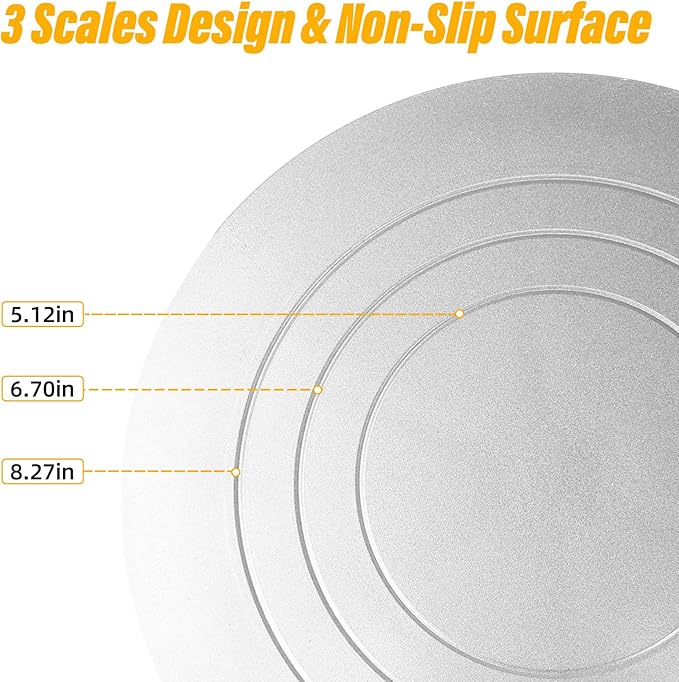 Cake Turntable 12'' Revolving Cake Stand, Cake Turntable for Decorating with Non-Slip Bottom, Cake Stands for Party, Wedding Decorations, Pastries and Cupcakes (Plastic Steel)
