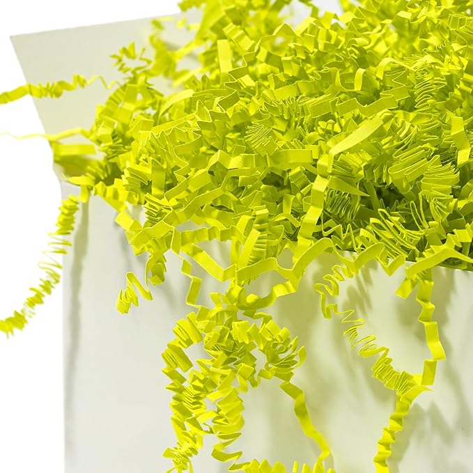 Mefleet 1 LB Crinkle Cut Paper Shred Filler Light Green Crinkle Shredded Paper for Gift Box - Gift Basket Bag Filler - Grass Cushion Stuffing for Christmas Holiday Packaging Wrapping