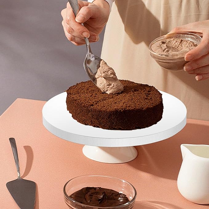 10pcs 14 Inch Cakeboard Round, 1/2 Inch Thick Cake Boards, Bend Resistant & Sturdy White Cake Cardboard for Presenting Heavy or Tall Tiered Cakes, Base para Pastel(14inch/10pcs)