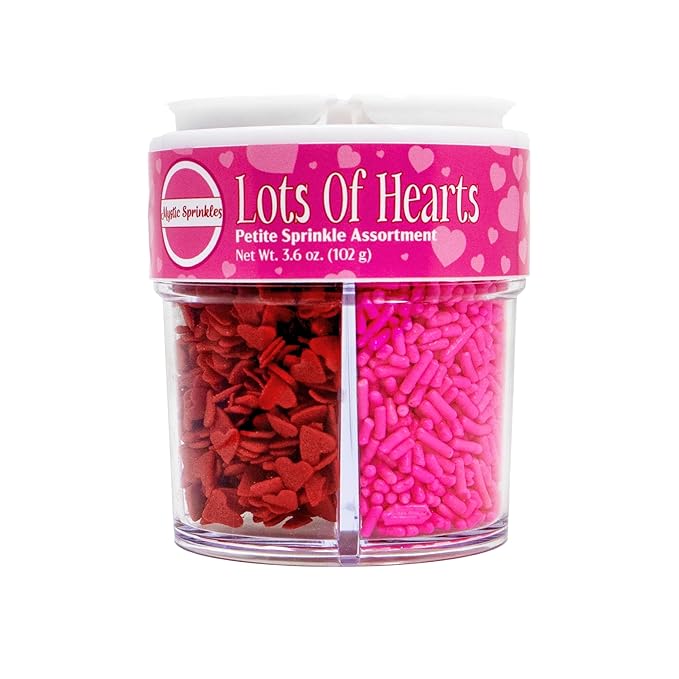 Mystic Sprinkles 4 Cell Sprinkle Assortments (Lot's of Hearts, Petite)
