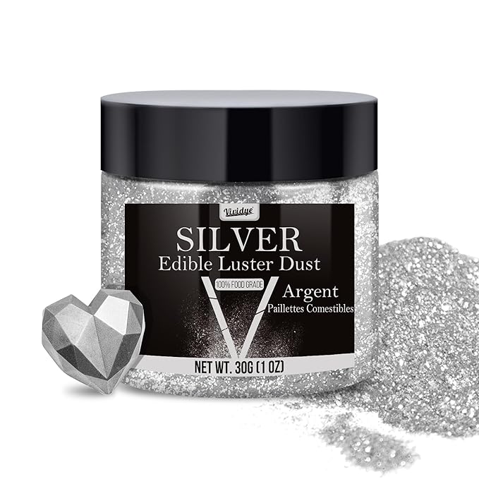 Edible Glitter - 30g / 1oz Luster Dust Edible Glimmer Powder for Sparkling Drinks, Foods, Wine, Cake - Food Grade Shimmer Dust Powder for Baking, Beverage, Cookies Decoration