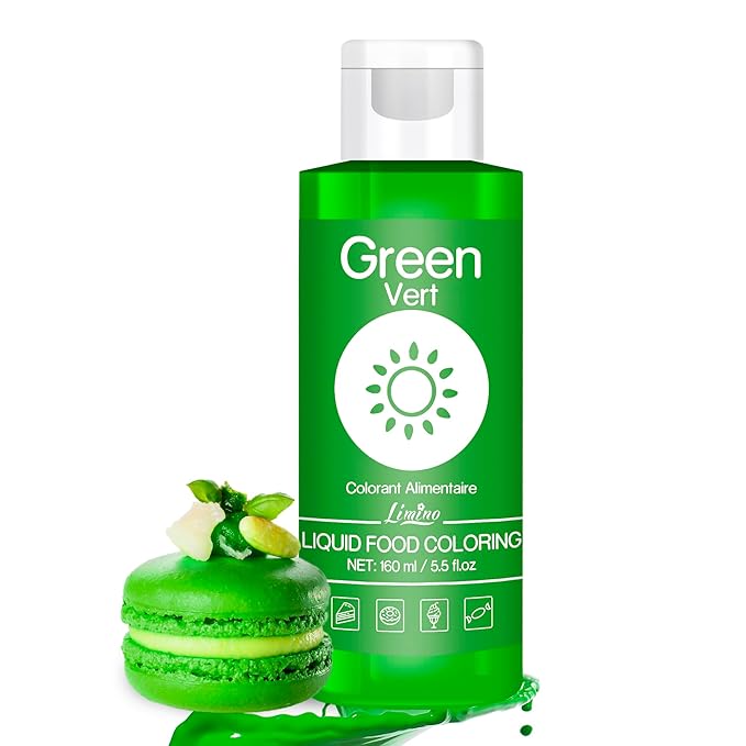 Food Coloring - Vivid Food Coloring for Baking, Cake Decorating, Cookie, Fondant, Macaron - Liquid Tasteless Food Color Dye for Airbrush, DIY Slime Making and Crafts - 6 fl.oz / 160ml (Green)